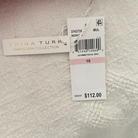 NWT Trina Turk One Shoulder Bikini TOP Size 10 - Picture 10 of 11